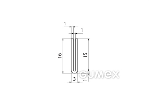 Kompaktes Silikonprofil, U-Form - 0104, 